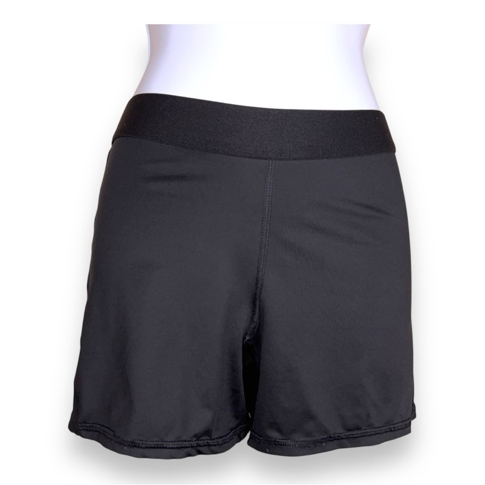 Medium Black Activewear Shorts Womens Stretch Pull On Athletic Athleisure